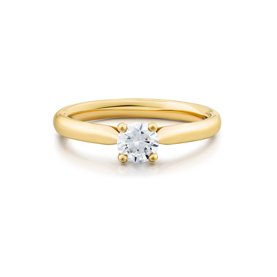 Catherine Jones of Cambridge Classic-4-Claw Engagement Ring 18ct Yellow Gold Solitaire Diamond
