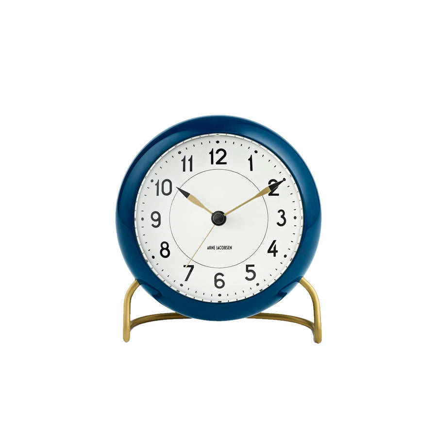 60th Anniversary Collection - Arne Jacobsen Station Table Clock - Petroleum Blue