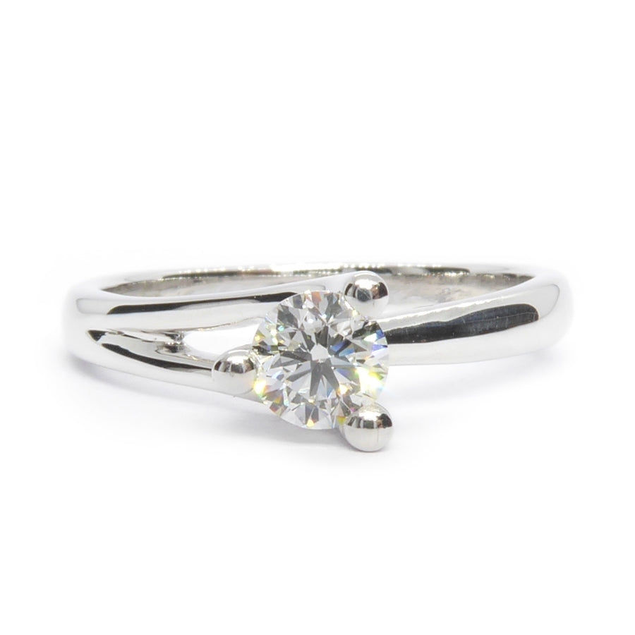 Catherine Jones Solitaire Twist Engagement Ring Platinum 0.30ct Diamond