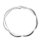 curved link sterling silver bracelet