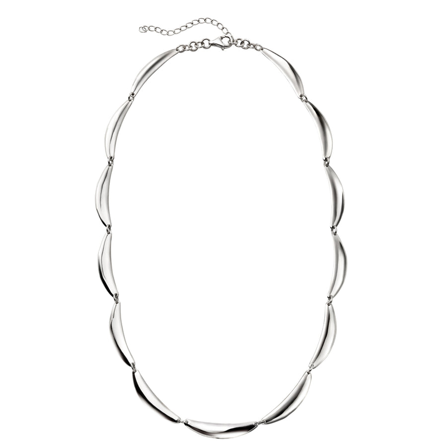 curved link sterling silver necklace