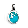 Sterling silver disc pendant with turquoise