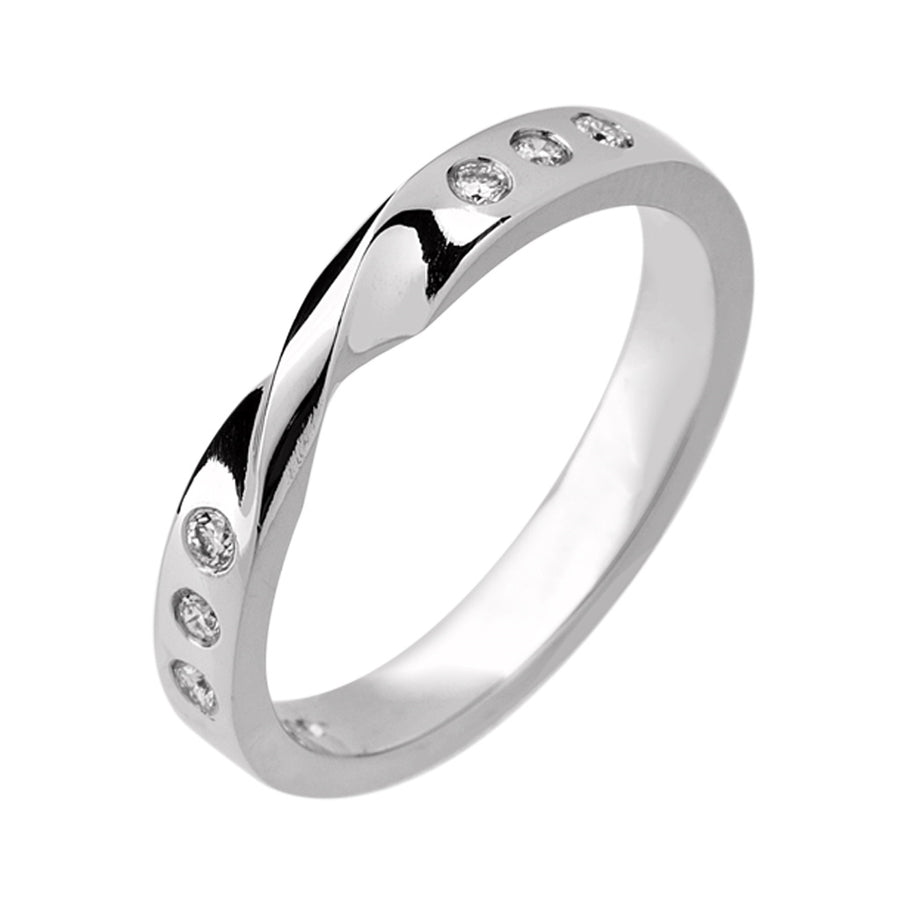 Catherine Jones Shaped Wedding Ring 18ct white gold Diamond