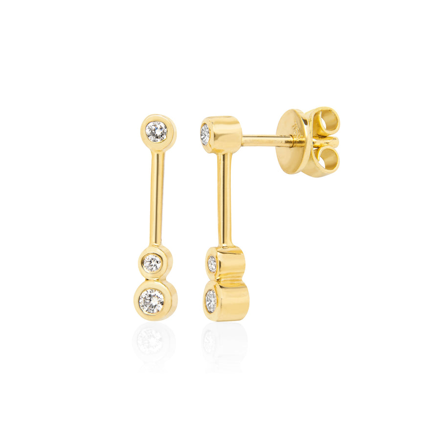 Catherine Jones Elegance Drop Earrings 18ct yellow gold diamonds