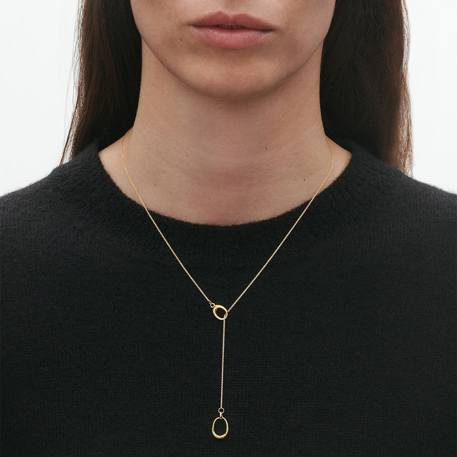 Georg Jensen Offspring Lariat Necklace 18ct Yellow Gold