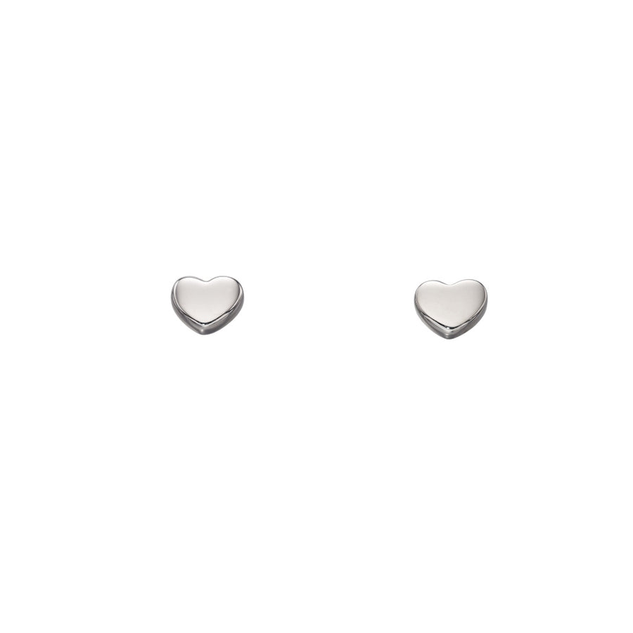 Catherine Jones Heart Stud Earrings 9ct White Gold