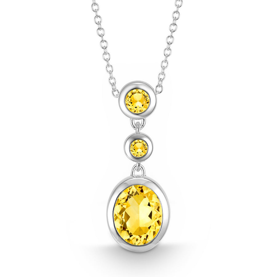 Catherine Jones Oval Ring Sterling Silver Citrine