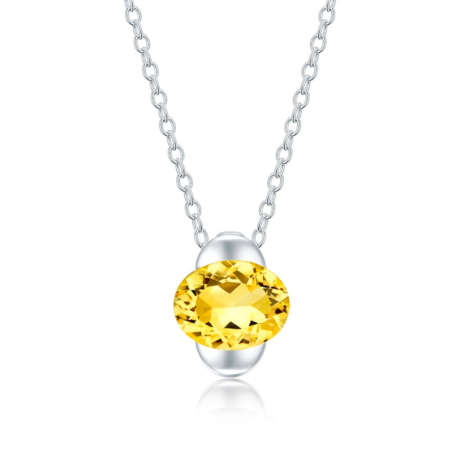 Catherine Jones Envelop Stud Earrings Sterling Silver Citrine