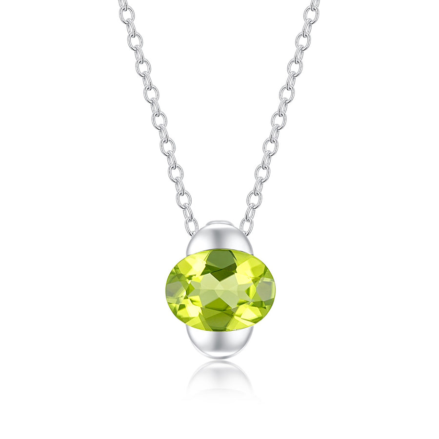 Catherine Jones Envelop Stud Earrings Sterling Silver Peridot