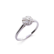 18ct white gold halo diamond engagement ring