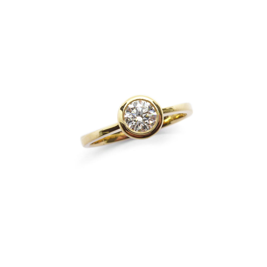 Catherine Jones Solitaire Rub-over Engagement Ring 18ct Yellow Gold 0.28ct Diamond