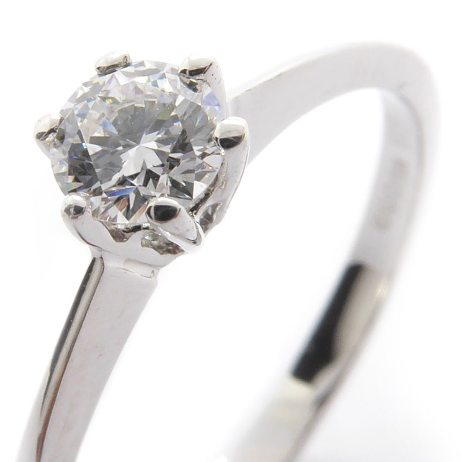 Catherine Jones Solitaire 6-claw Engagement Ring 18ct White Gold 0.20ct Diamond
