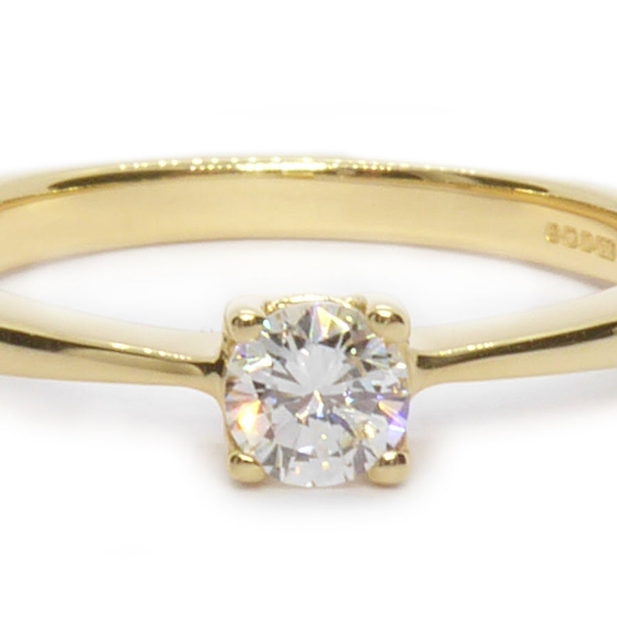 Catherine Jones Solitaire 4-claw Engagement Ring 18ct Yellow Gold 0.18ct Diamond