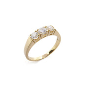 18ct yellow gold ring 3 brilliant cut diamonds