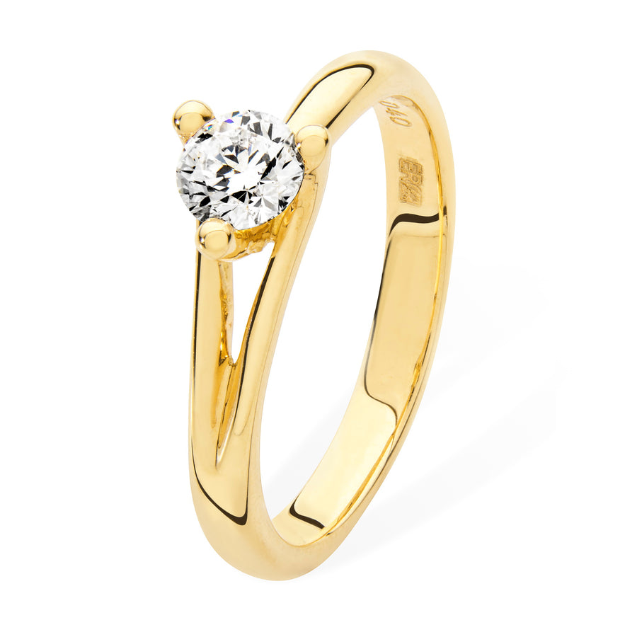 Catherine Jones Solitaire Twist Engagement Ring Platinum 0.30ct Diamond