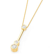 18ct yellow gold and diamond bar pendant