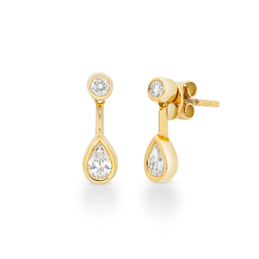 Catherine Jones Droplet Earrings 18ct Yellow Gold Diamonds