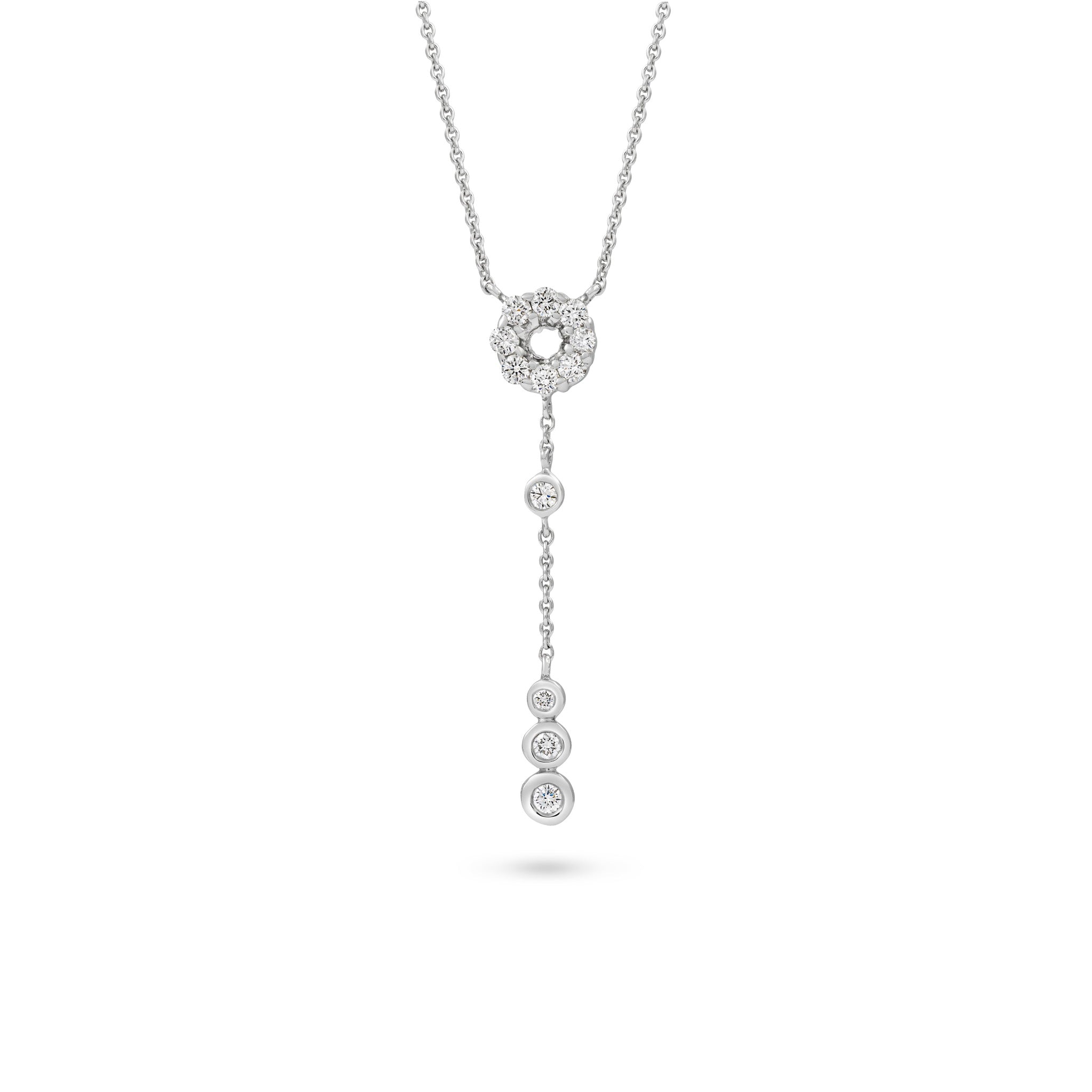 Catherine Jones Circlet Drop Pendant 18ct White Gold Diamond