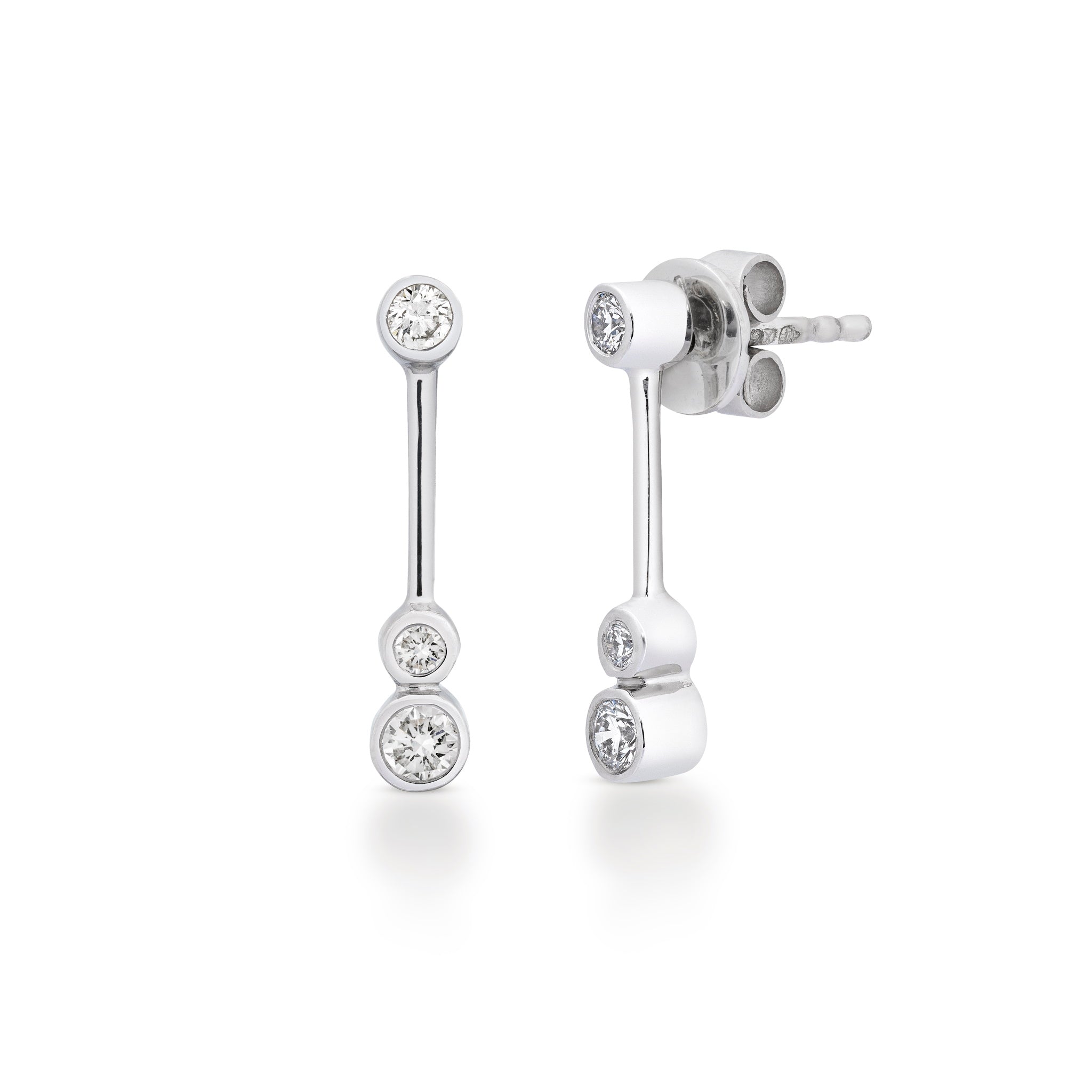 Catherine Jones Elegance Drop Earrings 18ct white gold diamonds
