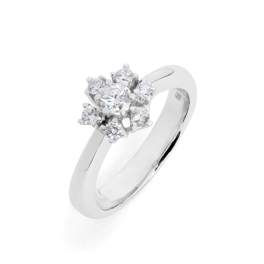 Catherine Jones Rosette Engagement Ring Platinum 0.41ct Diamond