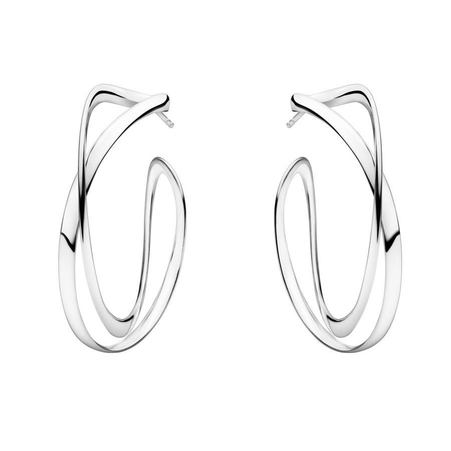 Georg Jensen Infinity Large Hoop Earrings Sterling Silver