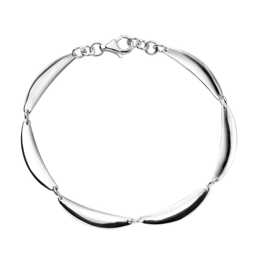 curved link sterling silver bracelet