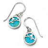 Sterling silver disc drop earrings with turquoise