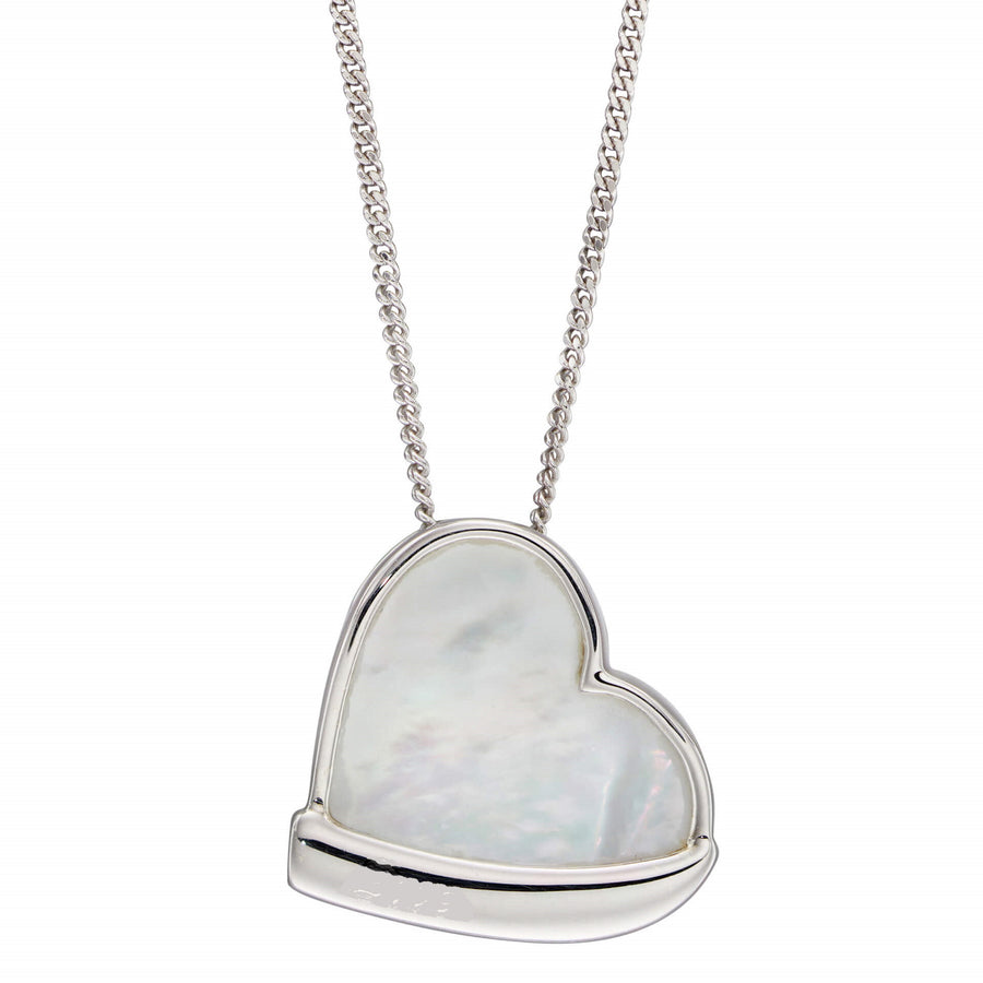 Catherine Jones Mother of Pearl Heart Pendant and Stud Set Sterling Silver