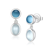 2 stone sterling blue topaz sterling silver drop earring